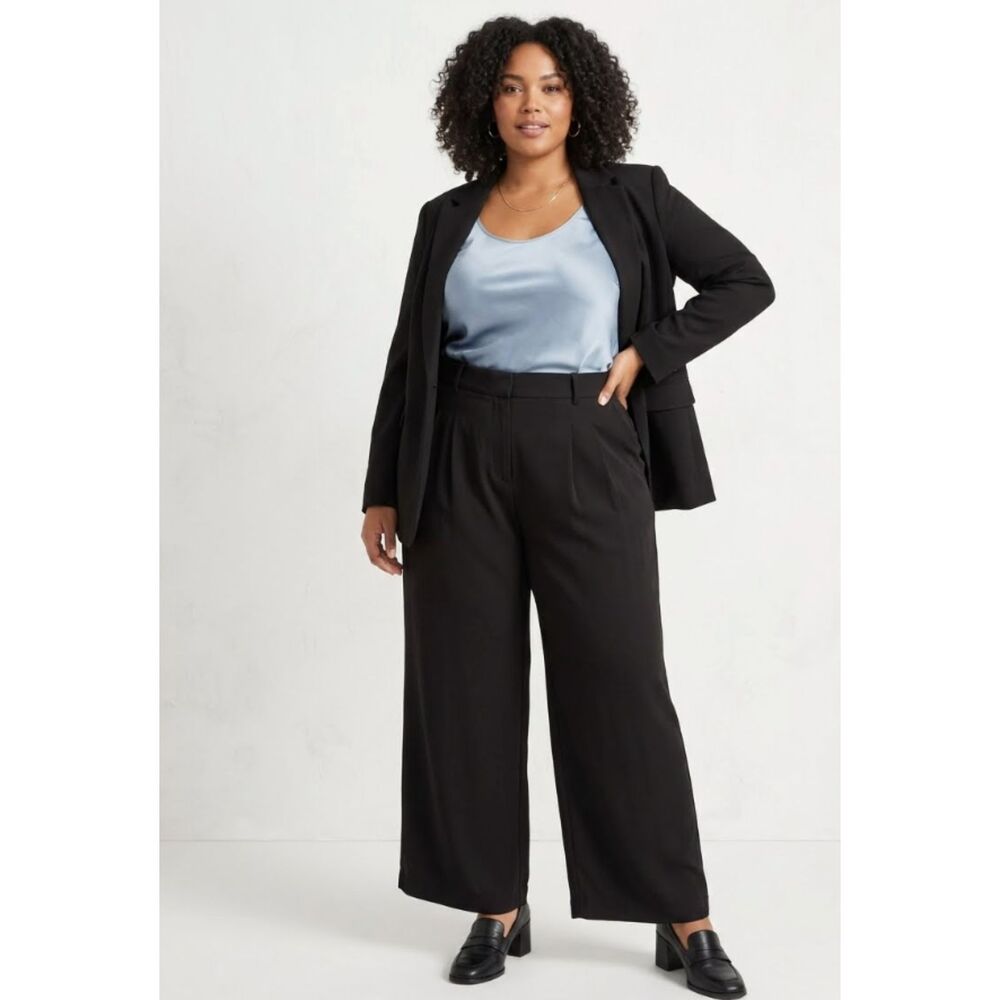 French Connection Wide Leg Trouser Pants High Rise Women's Plus Size XXL